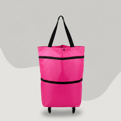 Rolling Shopping Bag with Foldable Design and Extendable Handle, Six Colors