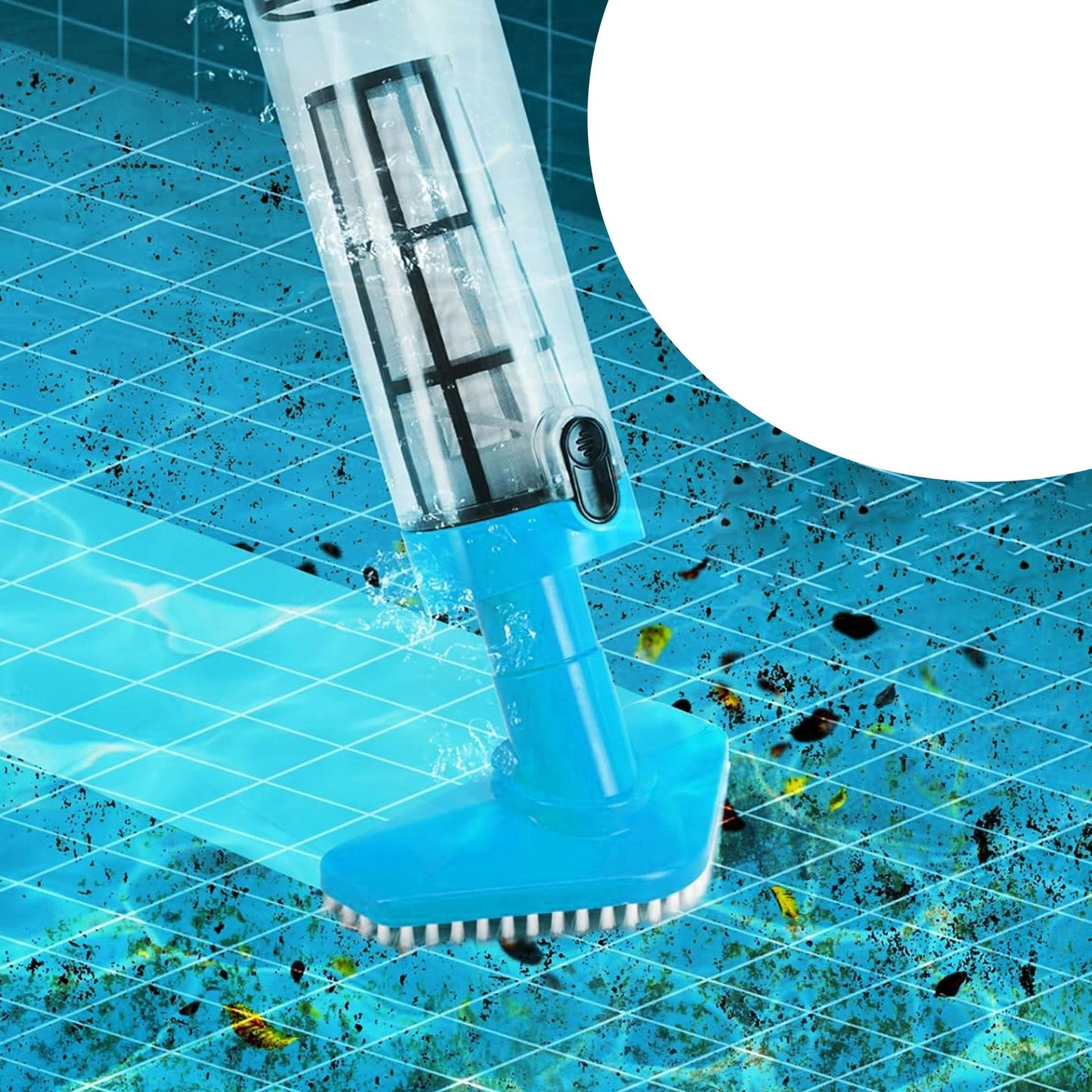 Portable Pool Cleaner with Rechargeable Power and Interchangeable Heads