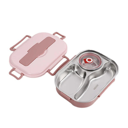 Stainless Steel Lunch Box with Snap Lock Seal and Divided Compartments