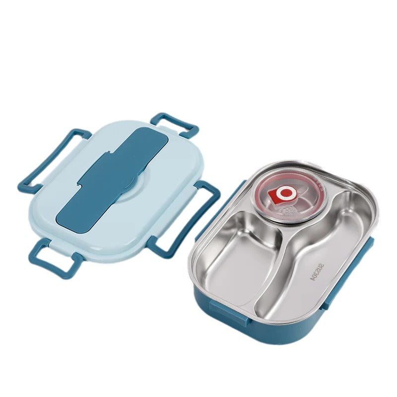 Stainless Steel Lunch Box with Snap Lock Seal and Divided Compartments