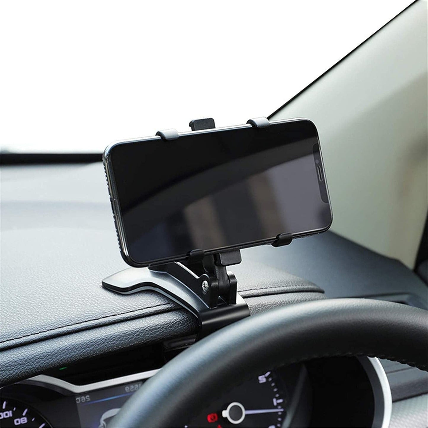 Car Phone Holder with 360° Rotation and 180° Tilt for Dashboard Mount