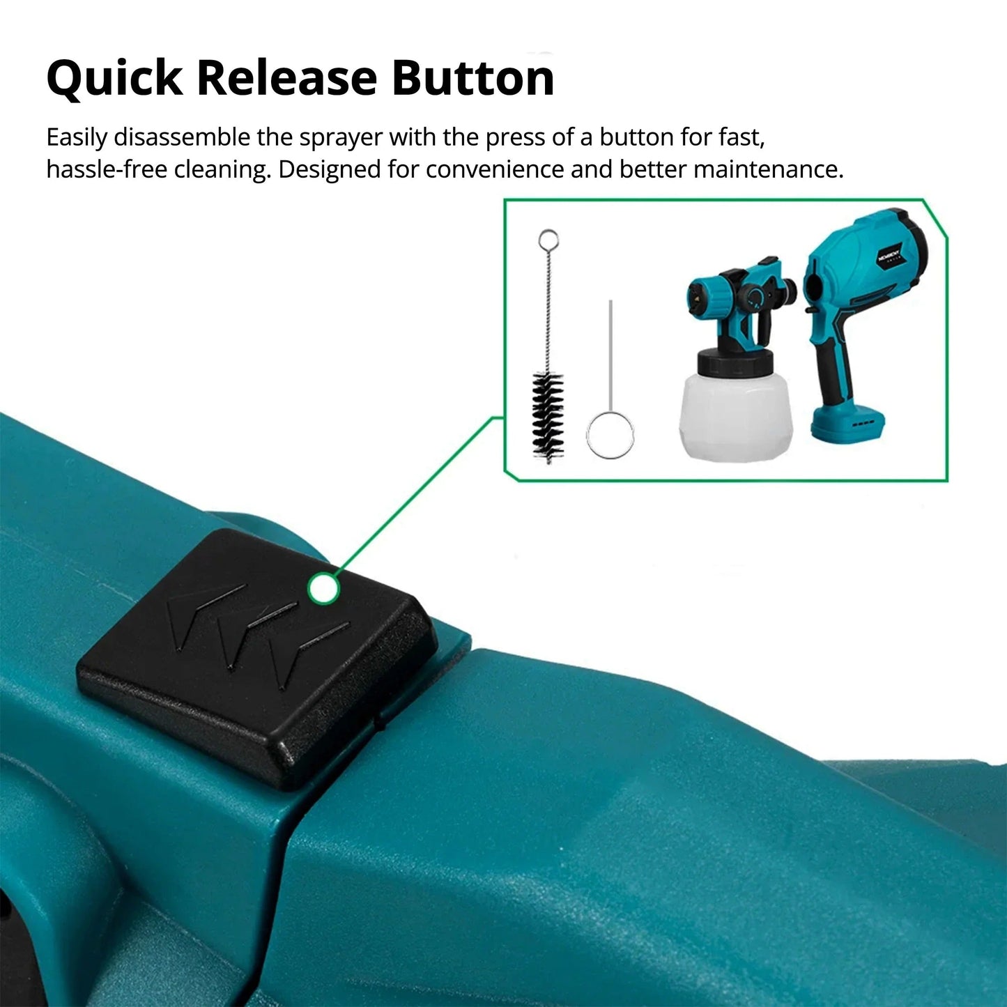 Battery Powered Paint Sprayer with Adjustable Flow Control and 33.8oz Canister