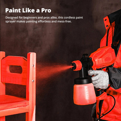 Battery Powered Paint Sprayer with Adjustable Flow Control and 33.8oz Canister