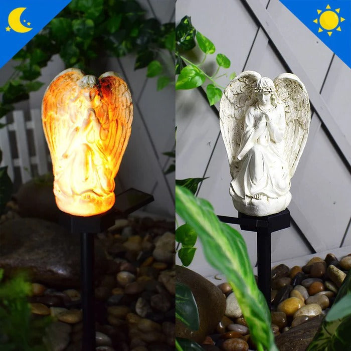 Angel Garden Light with Solar Panel and Automatic Dusk Sensor