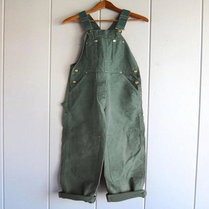 Women's Bib Overalls with Multiple Patch Pockets and Double Stitched Seams