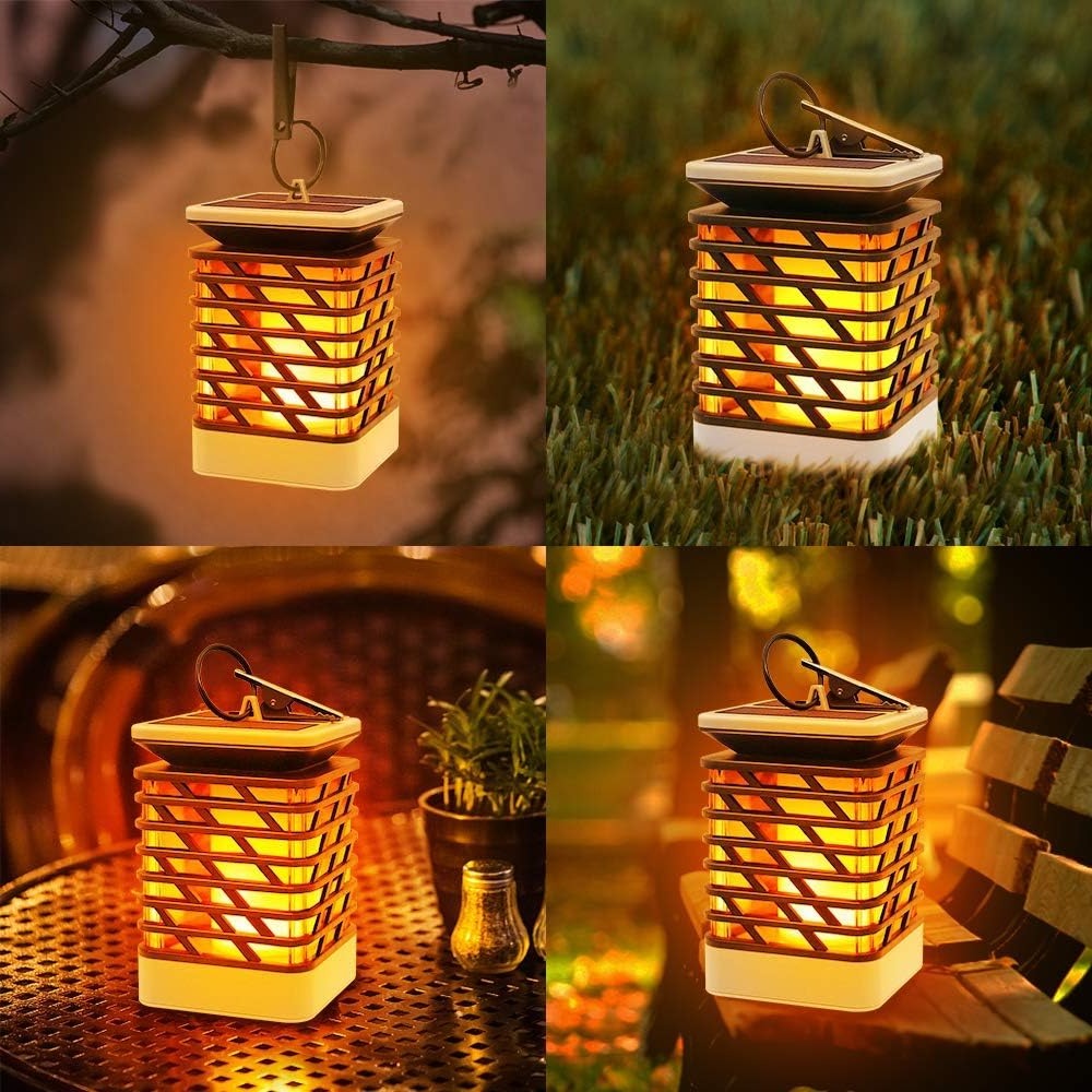 Outdoor Solar Lantern with Automatic Dusk-to-Dawn Sensor and Grooved Pattern