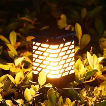 Outdoor Solar Lantern with Automatic Dusk-to-Dawn Sensor and Grooved Pattern