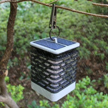 Outdoor Solar Lantern with Automatic Dusk-to-Dawn Sensor and Grooved Pattern