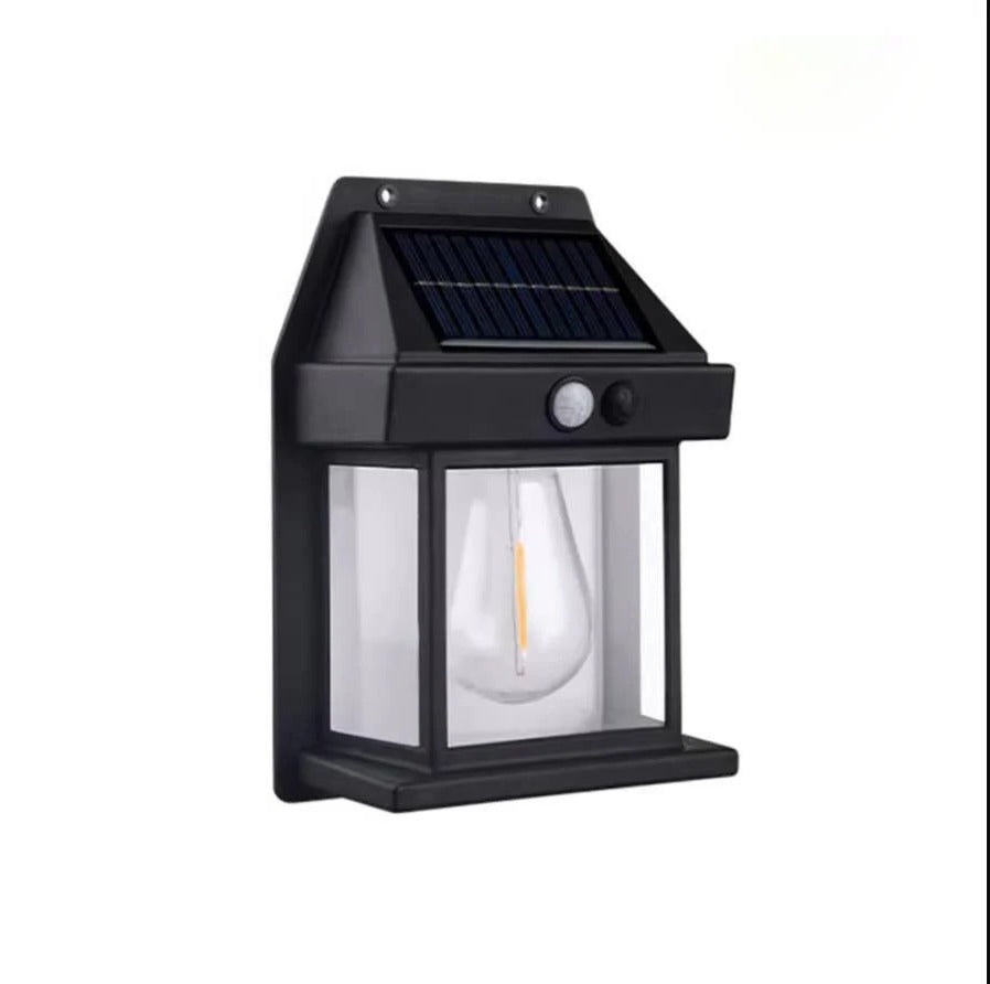 Motion Sensor Solar Wall Lamp with 600 Lumen Brightness and Three Lighting Modes, Set of 2