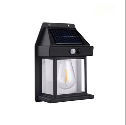 Motion Sensor Solar Wall Lamp with 600 Lumen Brightness and Three Lighting Modes, Set of 2