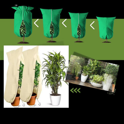 Winter Plant Cover with Zipper Closure and Drawstring Base, Breathable Protection