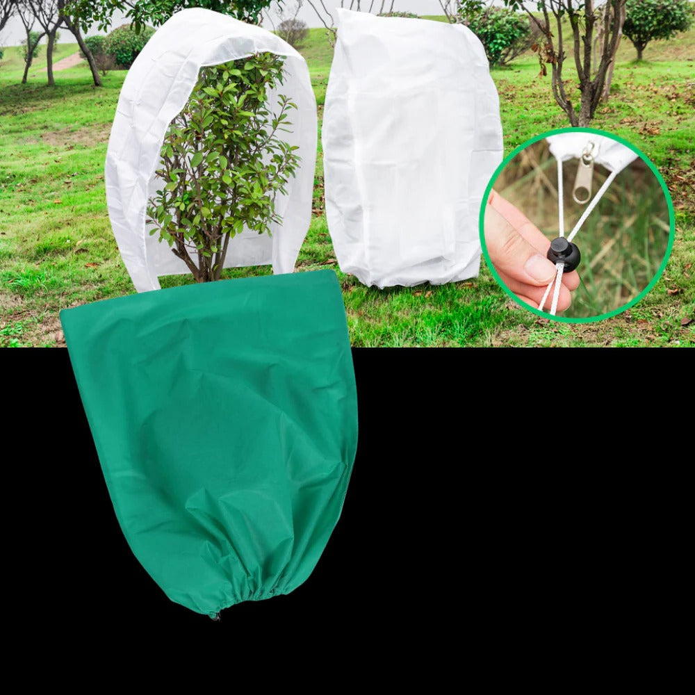 Winter Plant Cover with Zipper Closure and Drawstring Base, Breathable Protection
