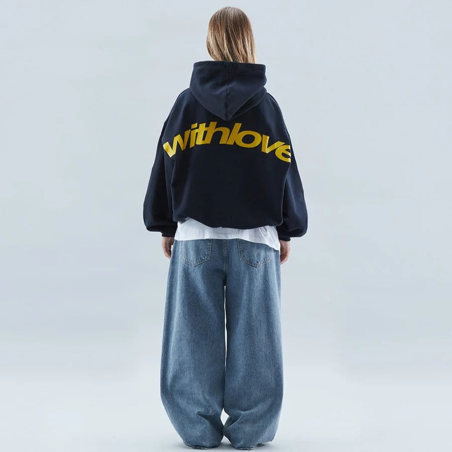Oversized Pullover Hoodie with Adjustable Drawstring Hood and Front Pocket
