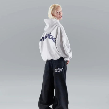 Oversized Pullover Hoodie with Adjustable Drawstring Hood and Front Pocket