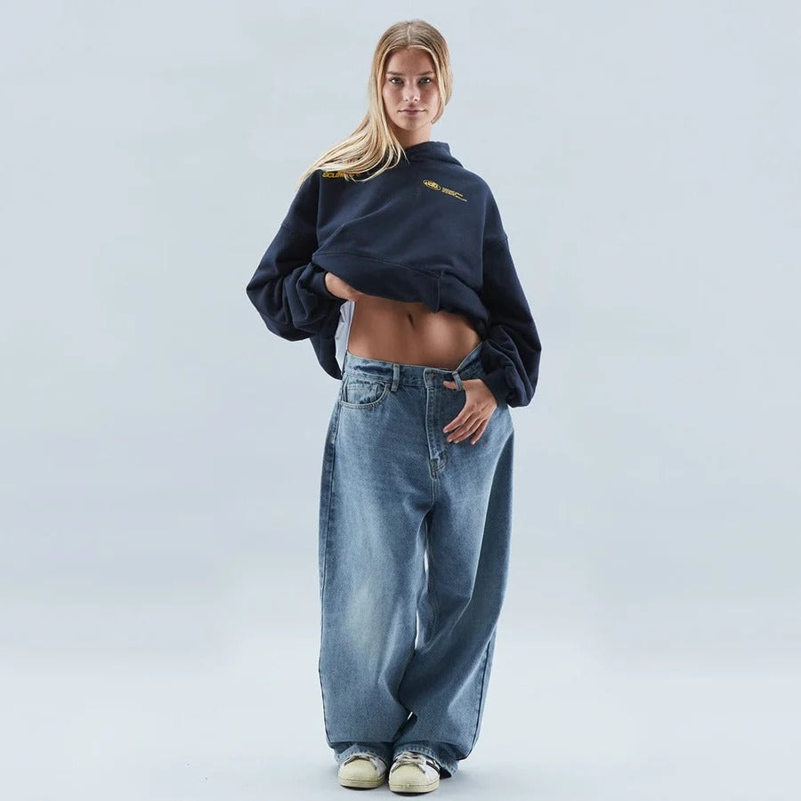 Oversized Pullover Hoodie with Adjustable Drawstring Hood and Front Pocket