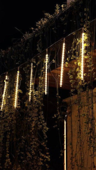 Cascading LED Icicle Lights with 8 Tubes and Dripping Effect, 4 Color Options