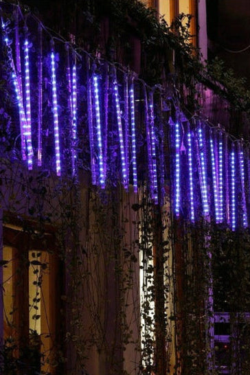 Cascading LED Icicle Lights with 8 Tubes and Dripping Effect, 4 Color Options