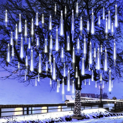 Cascading LED Icicle Lights with 8 Tubes and Dripping Effect, 4 Color Options