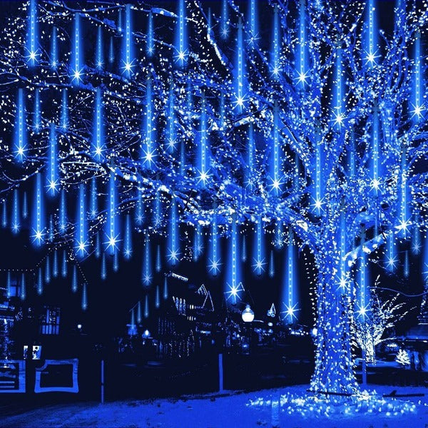 Cascading LED Icicle Lights with 8 Tubes and Dripping Effect, 4 Color Options