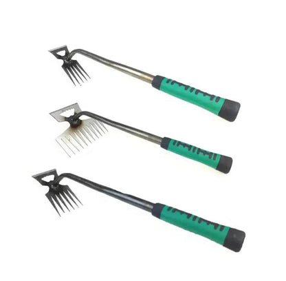 Upright Weed Puller with Foot Pedal and Metal Prongs for Deep Root Extraction Support