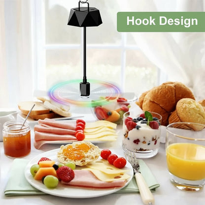 Fly Deterrent Fan with Rechargeable Battery and Soft Blades for Outdoor Tables