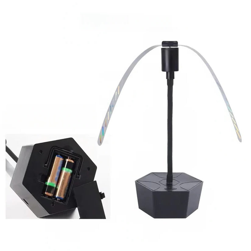 Fly Deterrent Fan with Rechargeable Battery and Soft Blades for Outdoor Tables