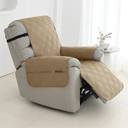 Quilted Recliner Slipcover with Water Resistant Coating and Diamond Pattern, Machine Washable