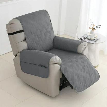 Quilted Recliner Slipcover with Water Resistant Coating and Diamond Pattern, Machine Washable