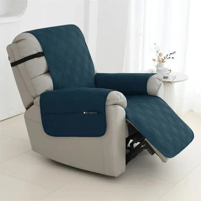 Quilted Recliner Slipcover with Water Resistant Coating and Diamond Pattern, Machine Washable