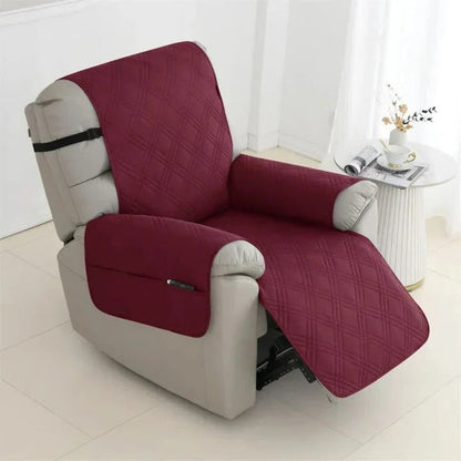 Quilted Recliner Slipcover with Water Resistant Coating and Diamond Pattern, Machine Washable