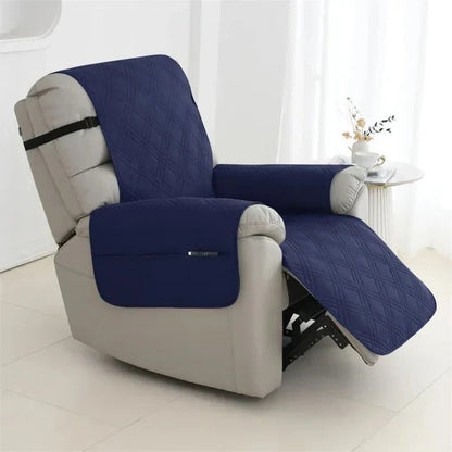 Quilted Recliner Slipcover with Water Resistant Coating and Diamond Pattern, Machine Washable