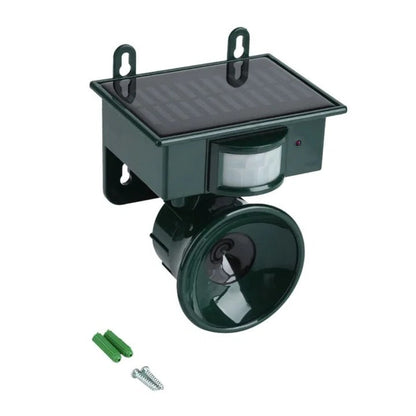 Solar Powered Bird Repeller with Motion Sensor and Recorded Sound System