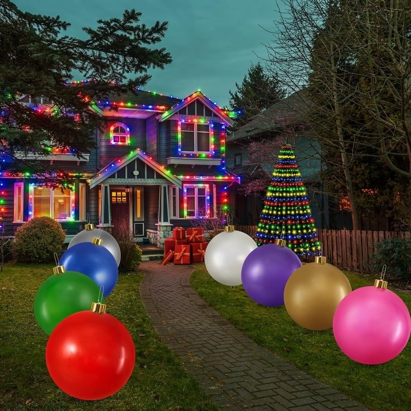 Inflatable Sphere for Seasonal Yard Displays with Mounting Hardware and Rope