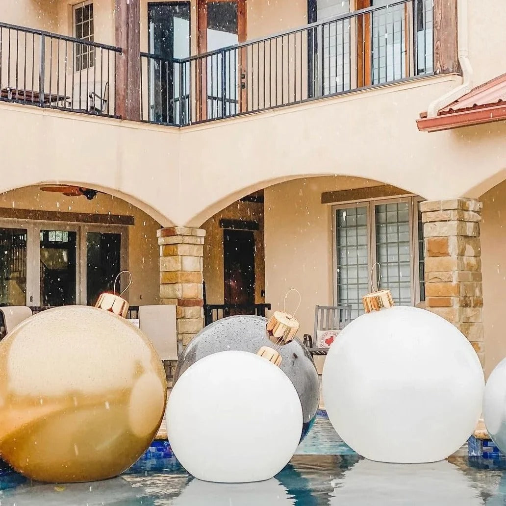 Inflatable Sphere for Seasonal Yard Displays with Mounting Hardware and Rope