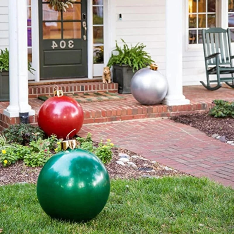Inflatable Sphere for Seasonal Yard Displays with Mounting Hardware and Rope