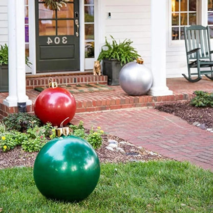 Inflatable Sphere for Seasonal Yard Displays with Mounting Hardware and Rope