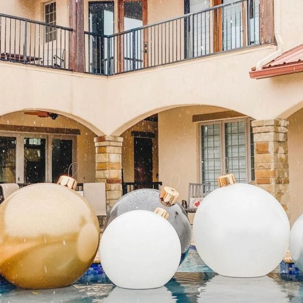 Inflatable Sphere for Seasonal Yard Displays with Mounting Hardware and Rope