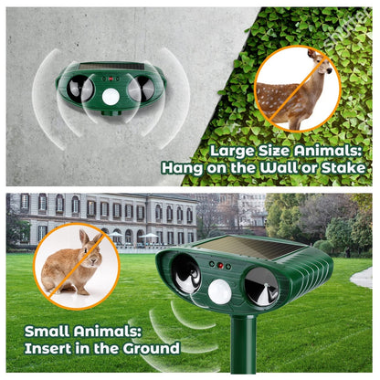 Motion Activated Woodpecker Deterrent with Solar Charging and 33ft Detection
