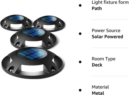 6 LED Solar Driveway Dock Deck Lights Outdoor Waterproof Pathway Garden Landscap allveramart