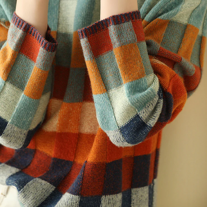Cashmere Patchwork Turtleneck Sweater