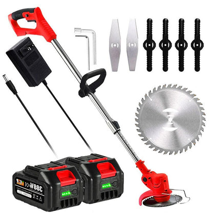 Cordless Grass Trimmer with 24v Battery and Interchangeable Blades, Telescopic Shaft