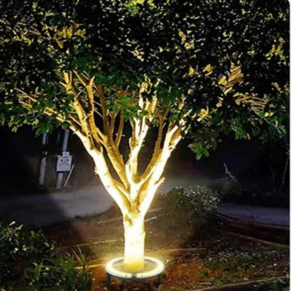 Outdoor LED Ground Spotlight with Upward Beam and Dual Mounting, Warm White