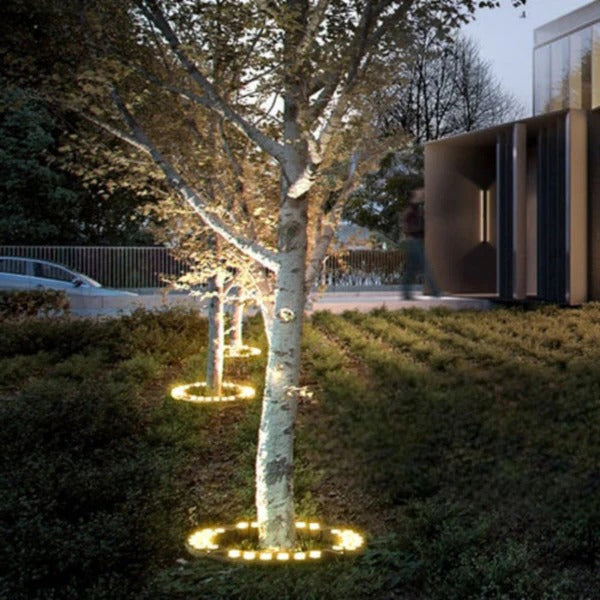 Outdoor LED Ground Spotlight with Upward Beam and Dual Mounting, Warm White