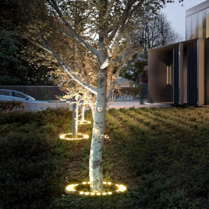 Outdoor LED Ground Spotlight with Upward Beam and Dual Mounting, Warm White