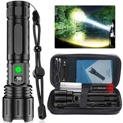 LED Flashlight with 3280 Foot Beam and Adjustable Focus, 5 Modes