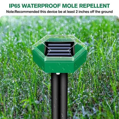 Ultrasonic Pest Deterrent Stakes with Solar Power and Ground Vibration, 4-Pack