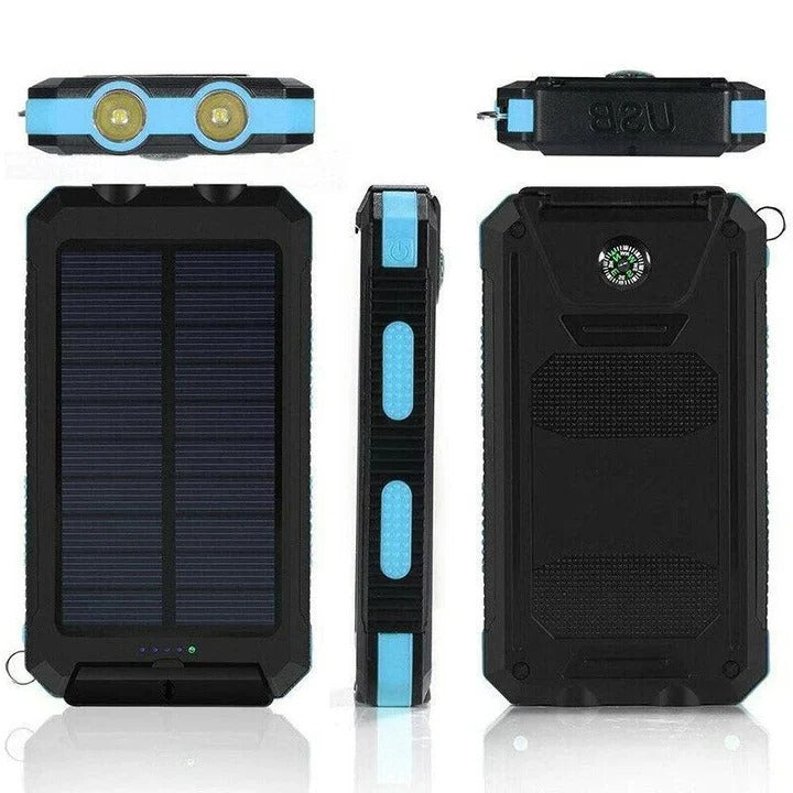 Solar Power Bank 30000mAh with Multiple USB Ports and Dual Charging