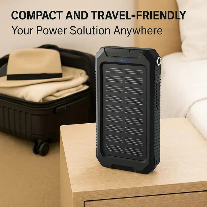 Solar Power Bank 30000mAh with Multiple USB Ports and Dual Charging