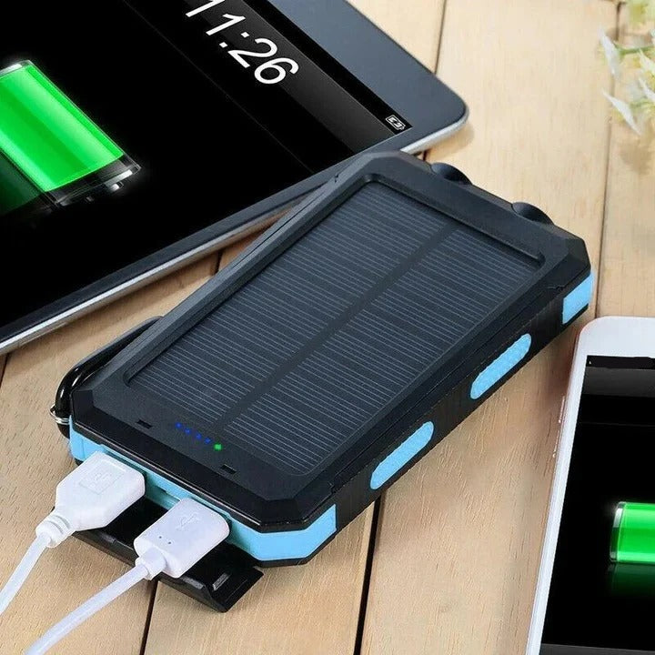 Solar Power Bank 30000mAh with Multiple USB Ports and Dual Charging