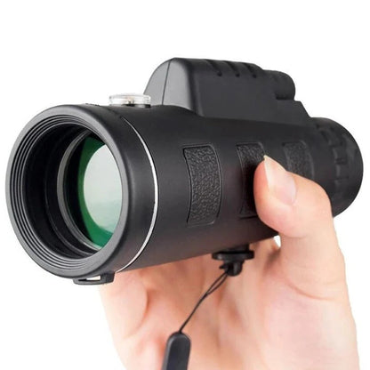 10X Magnification Monocular with Built in Compass and Phone Clip, Tripod Included
